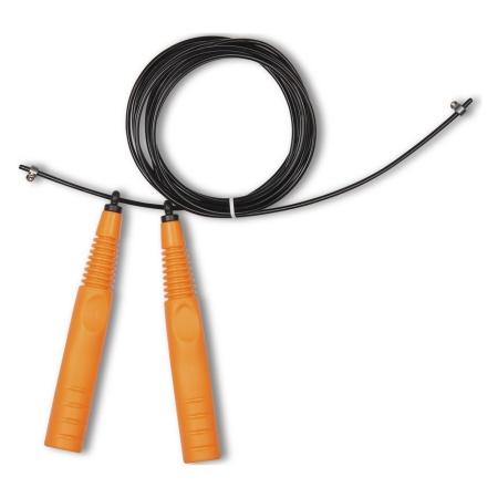 Купить Скакалка высокооборотная Кроссфит стальной шнур в оплетке 2.9 м чёрно-оранжевая в Адыгейске 