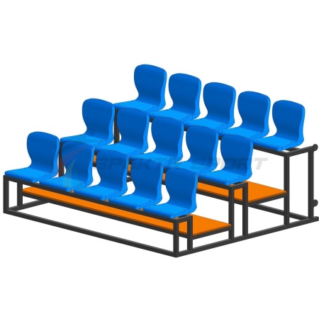 Купить Трибуна мобильная 3 ряда сиденья пластиковые на 15 мест в Адыгейске 